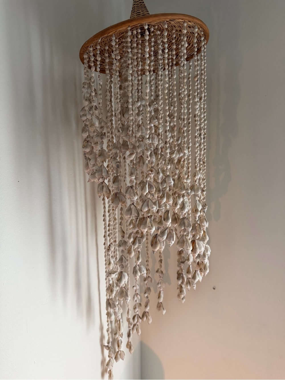 Boho Hanging Shell Chandelier - Natural Cream